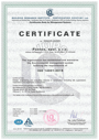 Certifikát – ISO 14001:2015.