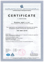 Certifikát – ISO 9001:2015.