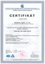 Certifikát – ČSN EN ISO 9001:2016.